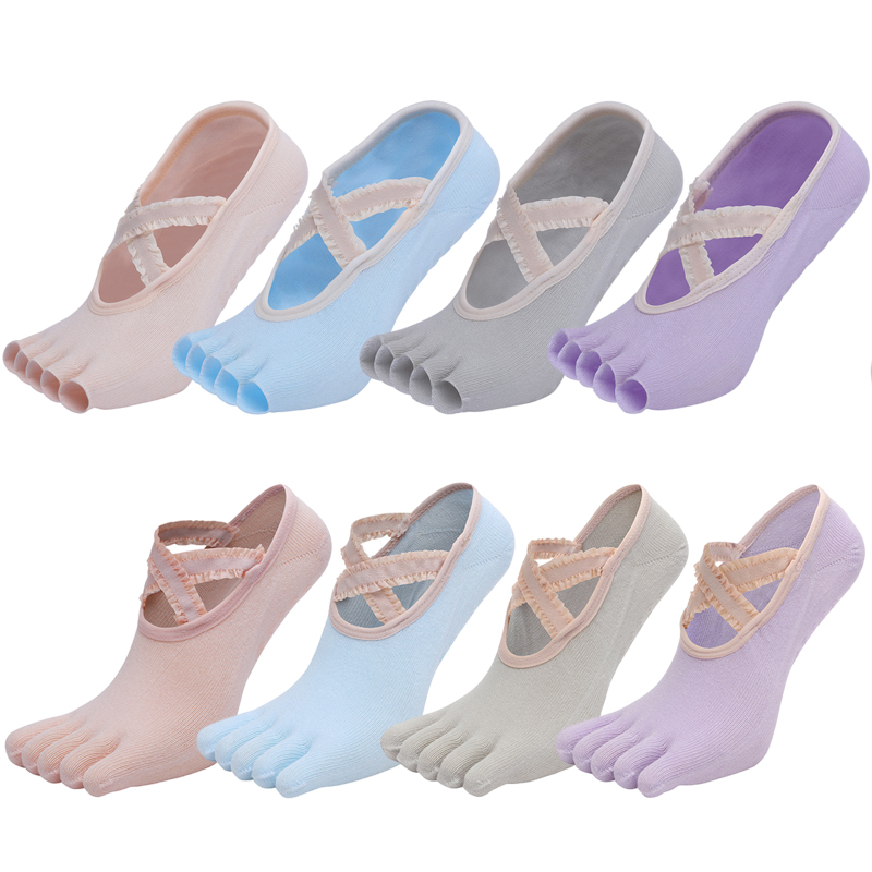 Yoga Strap Cotton - Beş parmak Yoga çorap dantel çapraz