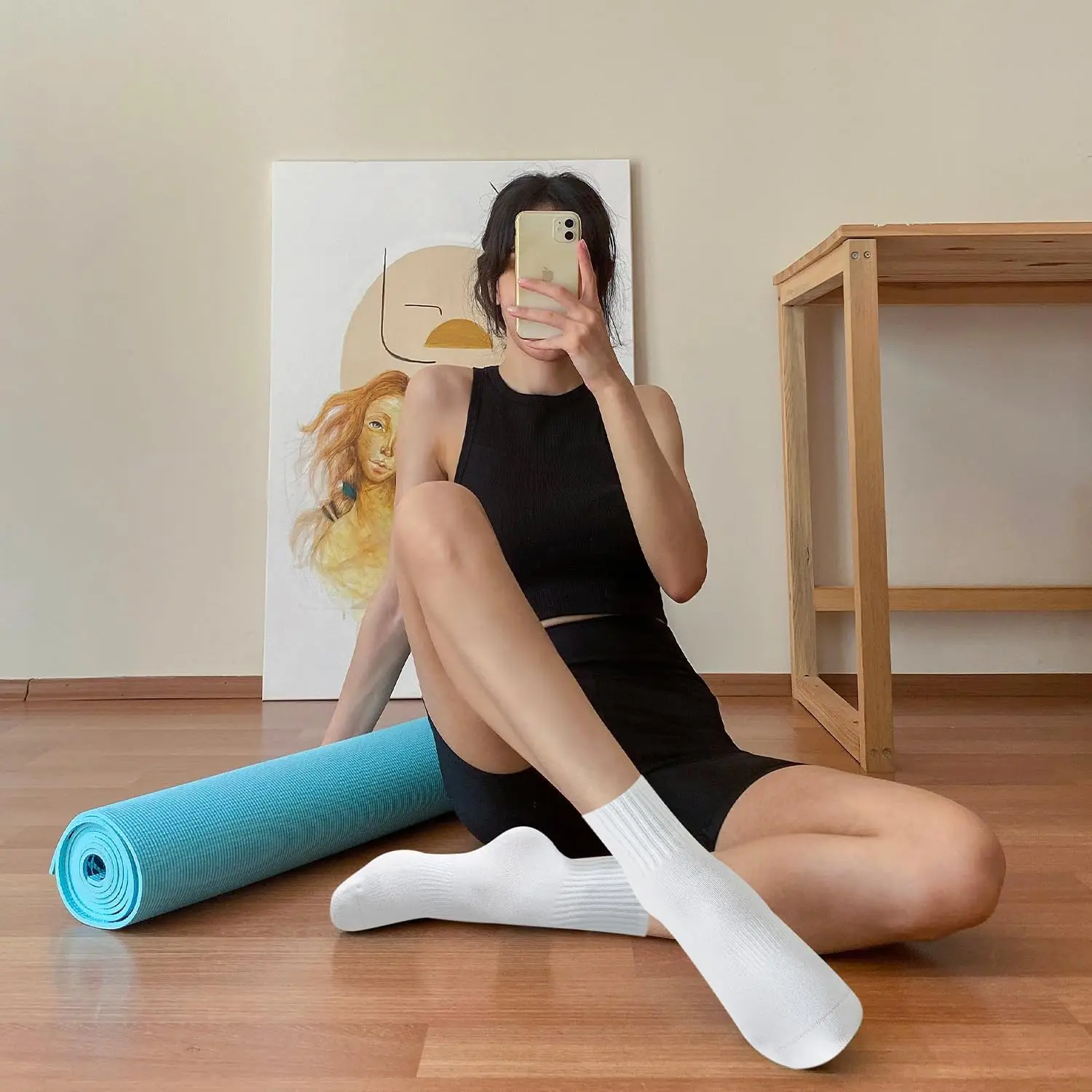 4 çift kadın yoga çorabı, düz  - Pilates & Yoga Reversible Mockneck Sweatshirt incelemesi ve fiyatı