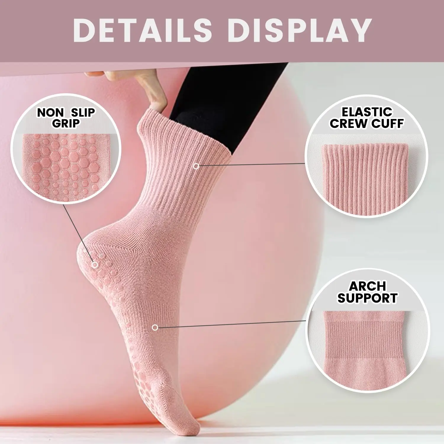 4 çift kadın yoga çorabı, düz  - Pilates & Yoga Reversible Mockneck Sweatshirt incelemesi ve fiyatı